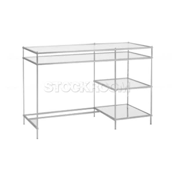 Bartlett Silver Detailed Glass Desk