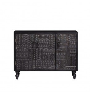 Amelie Rustic Black Solid Wood Sideboard Cabinet / Shoe Cabinet / 3 doors / 4 doors