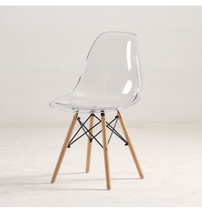 Charles Eames Style DSW Dining Chair - Transparent (Set of 2)
